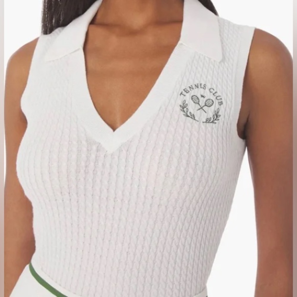 WeWoreWhat V-Neck Polo Tank Tennis Club